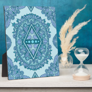 Blue Diamond Mandala Fotoplatte