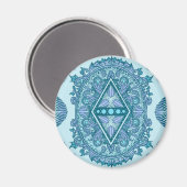 Blue Diamond Mandala Magnet (Vorderseite/Rückseite)