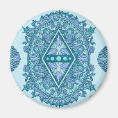 Blue Diamond Mandala Magnet (Vorne)