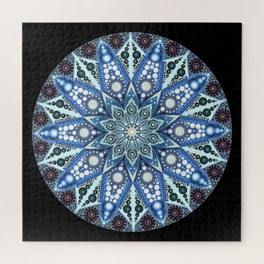 Blue Diamond Mandala Puzzle (Horizontal)