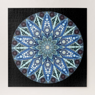 Blue Diamond Mandala Puzzle