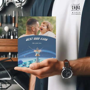 Blue Diamond Metallic King Schach Vätertag Feiertagskarte