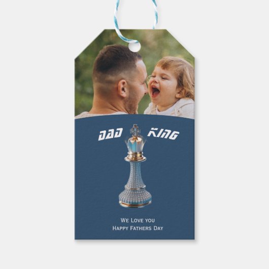 Blue Diamond Metallic King Schach Vätertag Geschenkanhänger (Vorderseite)