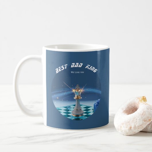 Blue Diamond Metallic King Schach Vätertag  Kaffeetasse (Mit Donut)