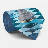 Blue Diamond Metallic King Schach Vatertag Krawatte (Gerollt)