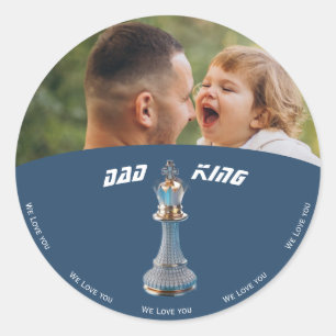 Blue Diamond Metallic King Schach Vätertag  Runder Aufkleber