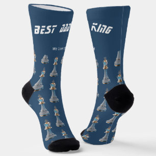 Blue Diamond Metallic King Schach Vätertag Socken