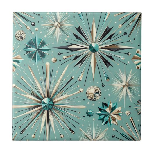 Blue Diamond Mid Century Modern Fliese (Vorderseite)