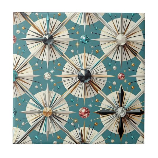 Blue Diamond Mid Century Modern  Fliese (Vorderseite)
