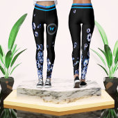 Blue Diamond Modern Trendmode Black Chic Leggings