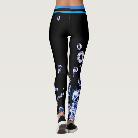 Blue Diamond Modern Trendmode Black Chic Leggings (Rückseite)