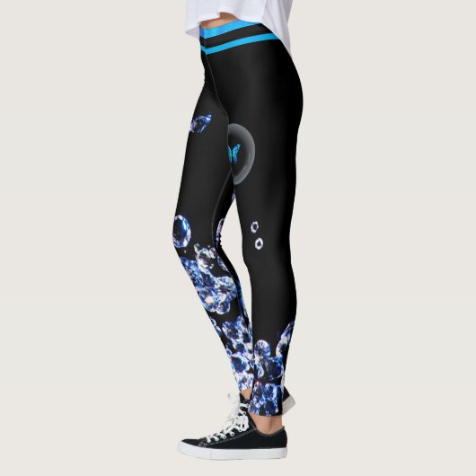 Blue Diamond Modern Trendmode Black Chic Leggings (Links)