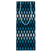 Blue Diamond Ombre Monogram Geschenktüte Für Weinflaschen (Rückseite)