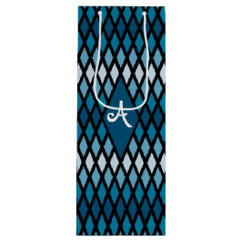 Blue Diamond Ombre Monogram Geschenktüte Für Weinflaschen