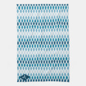 Blue Diamond Ombre Monogram Geschirrtuch (Vertikal)