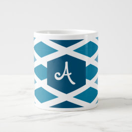 Blue Diamond Ombre Monogram Jumbo-Tasse