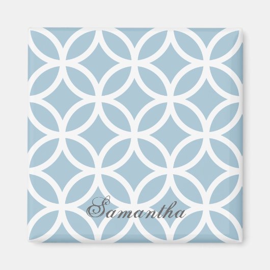 Blue Diamond Pattern Personalized Magnet (Vorne)