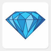 Blue Diamond Quadratischer Aufkleber (Vorderseite)