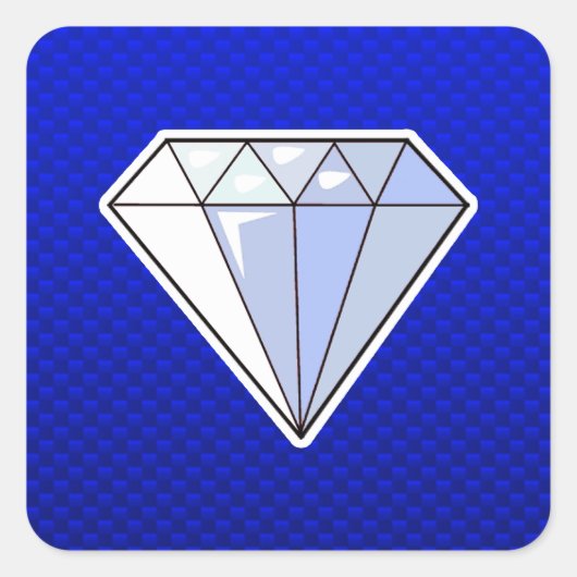 Blue Diamond Quadratischer Aufkleber (Vorderseite)
