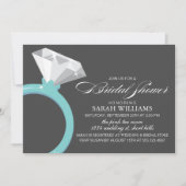 Blue Diamond Ring Brautparty Einladung (Vorderseite)