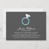 Blue Diamond Ring Brautparty Einladung (Vorderseite)