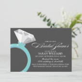 Blue Diamond Ring Brautparty Einladung (Stehend Vorderseite)