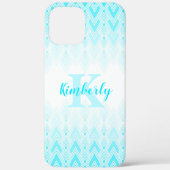 Blue Diamond Shape Case mit Initial & Name (Rückseite)