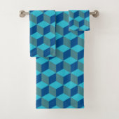 Blue Diamond Shapes Design - Handtuchdesign Set (Insitu)