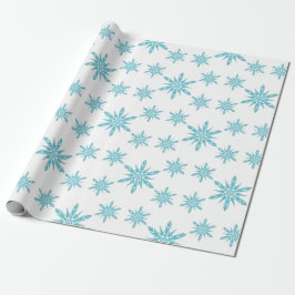 Blue Diamond Snowflake Muster Weihnachten Geschenkpapier
