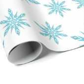 Blue Diamond Snowflake Muster Weihnachten Geschenkpapier (Rolleneckpunkt)