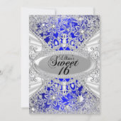Blue Diamond Snowflake Winter Wonderland Sweet 16 Einladung (Vorderseite)