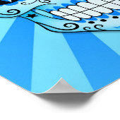 Blue Diamond Sugar Skull Poster (Ecke)