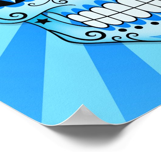 Blue Diamond Sugar Skull Poster (Ecke)