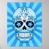 Blue Diamond Sugar Skull Poster (Vorne)