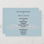 BLUE DIAMOND SWAN ELEGANT WEDING EINLADUNG (Vorne/Hinten)