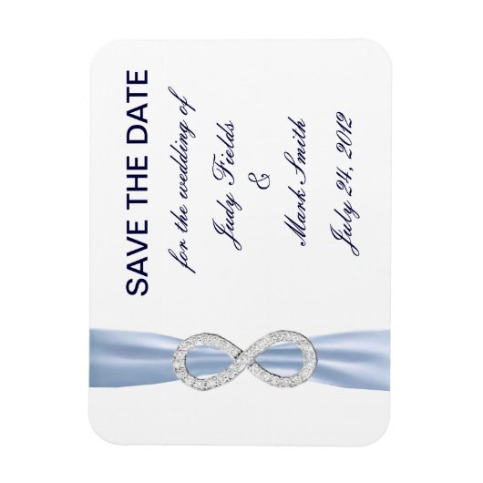 Blue Diamond Unendlichkeit Hochzeit speichern das  Magnet (Vertikal)