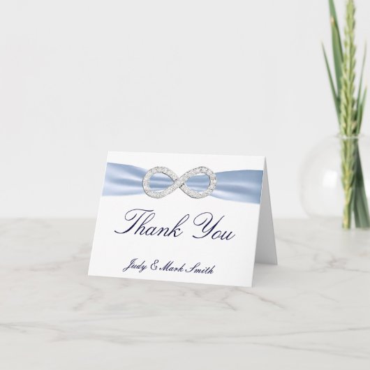 Blue Diamond Unfinity Wedding Danke Card (Vorderseite)