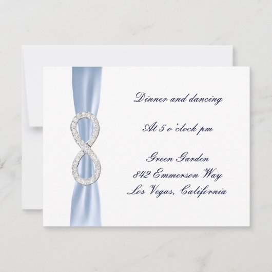 Blue Diamond Unfinity Wedding Reception Card Einladung (Vorderseite)