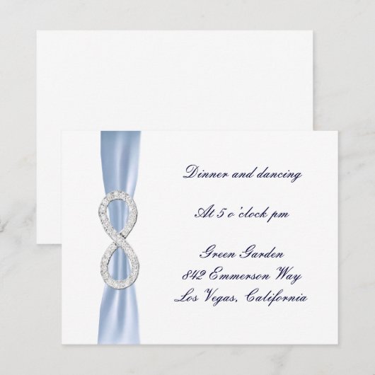 Blue Diamond Unfinity Wedding Reception Card Einladung (Vorne/Hinten)