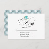 Blue Diamond Wedding RSVP Card (Vorne/Hinten)