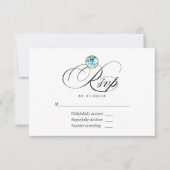 Blue Diamond Wedding RSVP Card Karte (Vorderseite)