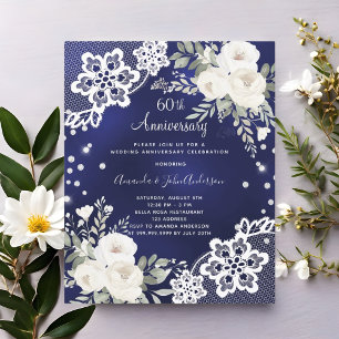 Blue Diamonds 60. Hochzeitstag Einladung