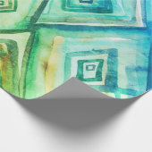 Blue Diamonds boho geometrische Aquarellhülle Geschenkpapier (Ecke)