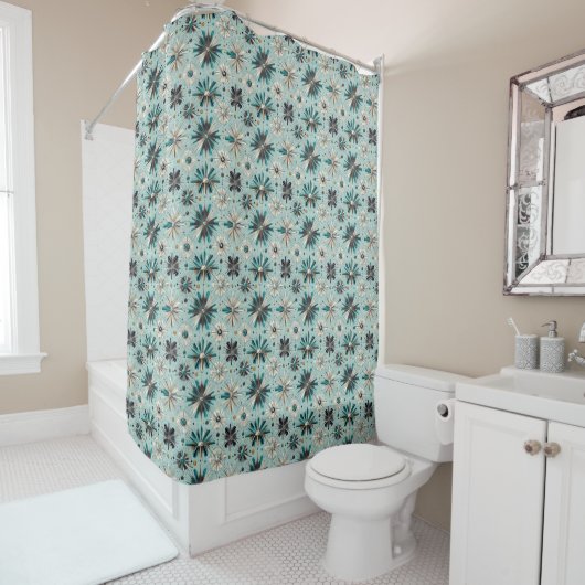 Blue Diamonds Mid Century Modern Shower Curtain Duschvorhang (Beispiel)