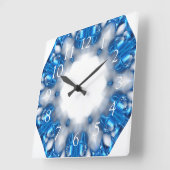 Blue Diamonds Quadratische Wanduhr (Winkel)