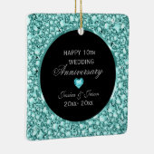 Blue Diamonds und Black Damask 10 Jahre alt Keramikornament (Rechts)