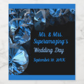 Blue Diamonds Wedding Mr. Black Wine Label Weinetikett (Einzelnes Label)