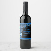 Blue Diamonds Wedding Mr. Black Wine Label Weinetikett (Vorderseite)
