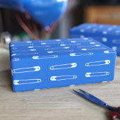 Blue Diaper Button Boy Baby Dusche Packpapier