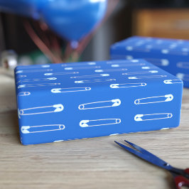 Blue Diaper Button Boy Baby Dusche Packpapier